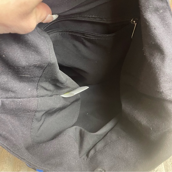 Multicolor Graffiti Print Black Tote - St. Lucia Script Beach Boho Bag - Picture 6 of 7